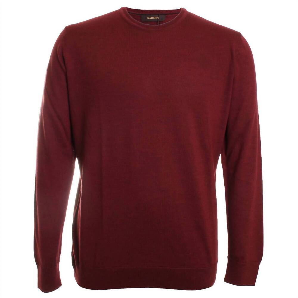 NEW GARNET CLOTHIERS men's merino crew sweater in rust